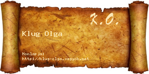 Klug Olga névjegykártya