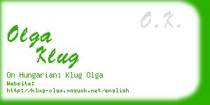 olga klug business card